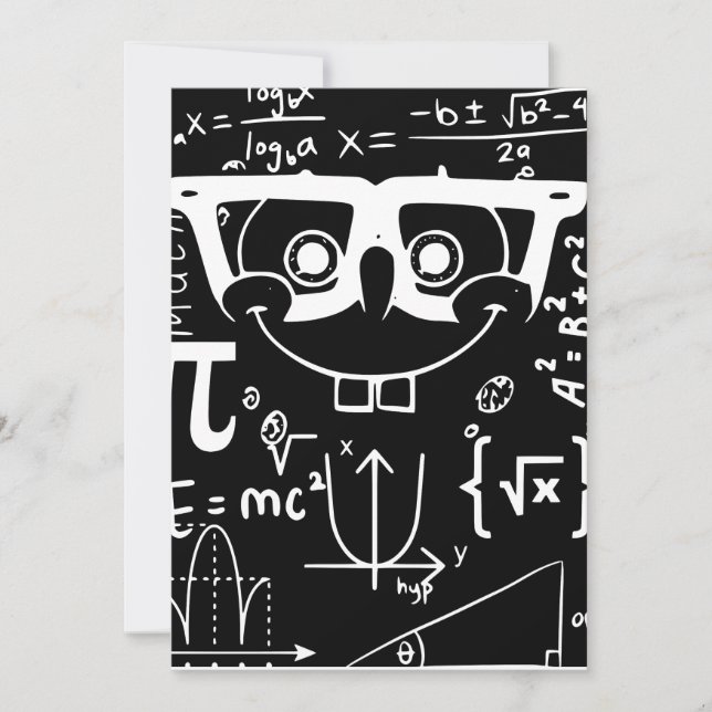 funny meme djokes math-happy face invitation (Front)