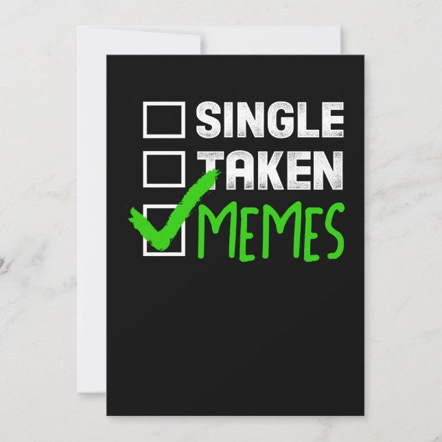 Funny Meme Gift Single Taken Memes Thank You Card (Front)