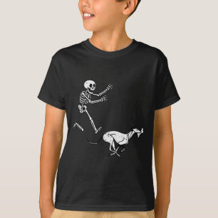 Funny Meme Greyhound Running Skeleton Halloween  T-Shirt
