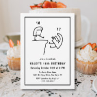 Funny Meme Humor Simple Black White 18th Birthday