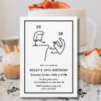 Funny Meme Humor Simple Black White 29th Birthday