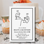 Funny Meme Humor Simple Black White 65th Birthday  Invitation<br><div class="desc">Funny Meme Humor Simple Black White 65th Birthday Add a touch of humor to your 65th Birthday celebration with our 'Funny Meme Humor Simple Black White' themed invitation! Dive into a fun-filled event inspired by popular memes in a sleek black and white design. Customize your invite now and let the...</div>