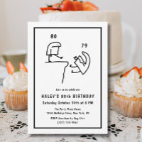 Funny Meme Humor Simple Black White 80th Birthday