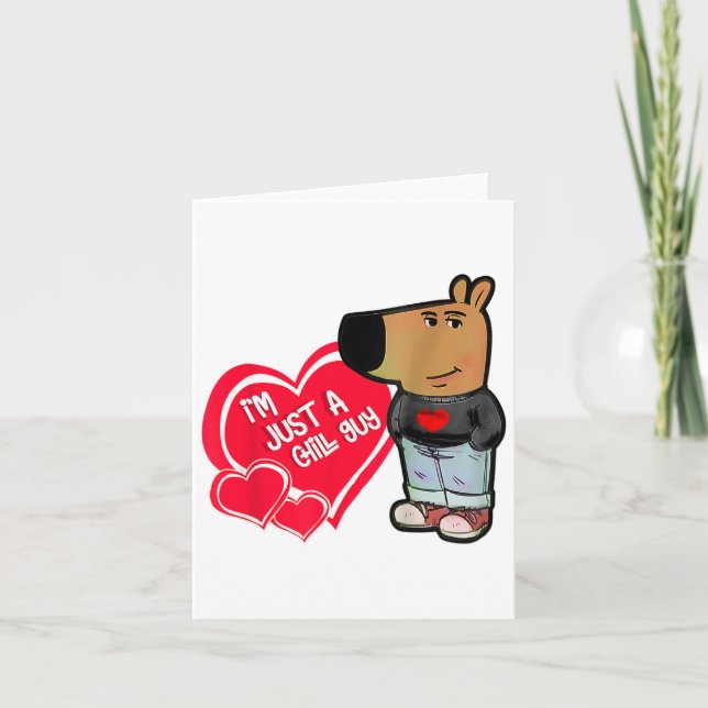 Funny Meme I'm Just A Chill Guy Valentine Couple M Card (Front)