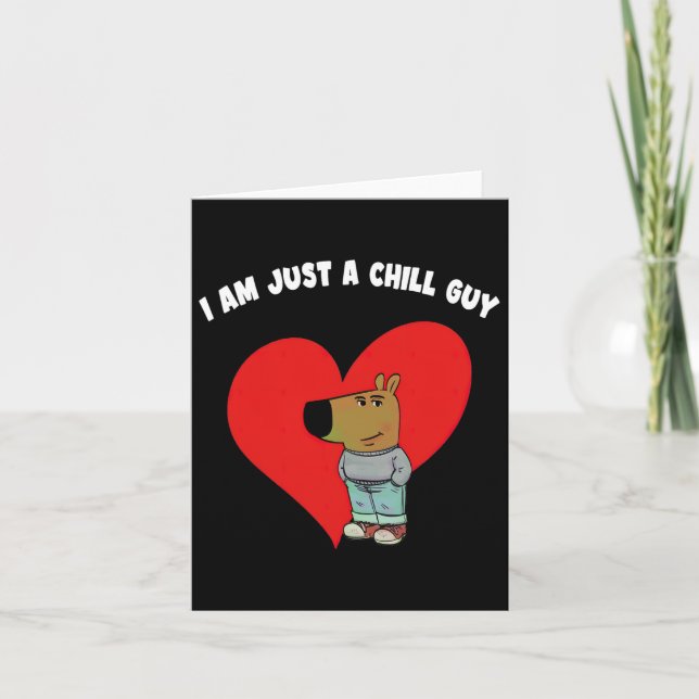 Funny Meme I'm Just A Chill Guy Valentine Couple M Card (Front)