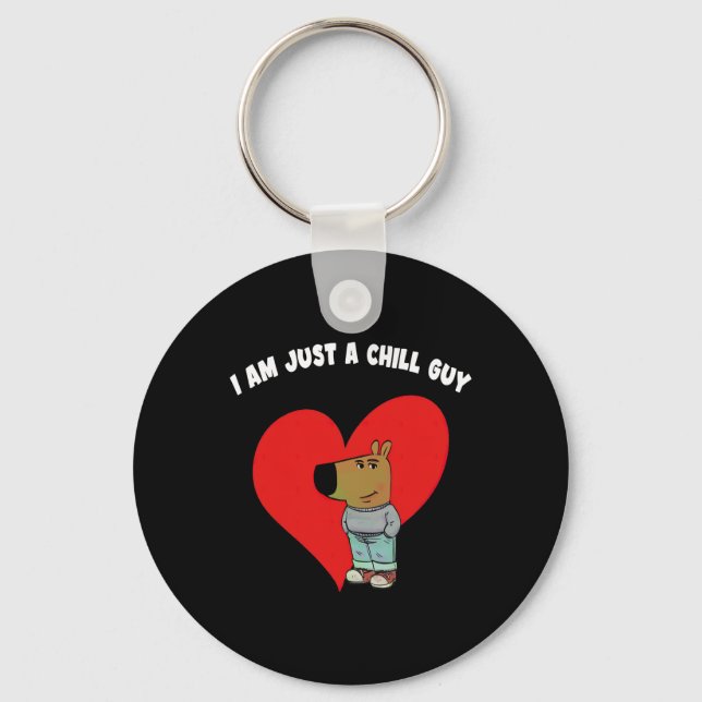 Funny Meme I'm Just A Chill Guy Valentine Couple M Keychain (Front)