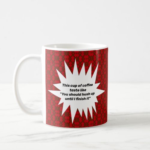 Funny Meme on Red Background Coffee Mug