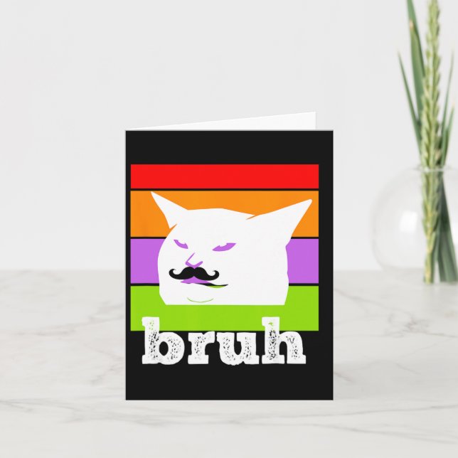 Funny Meme Saying Bruh With Cat-cinco De Mayo-mexi Card (Front)
