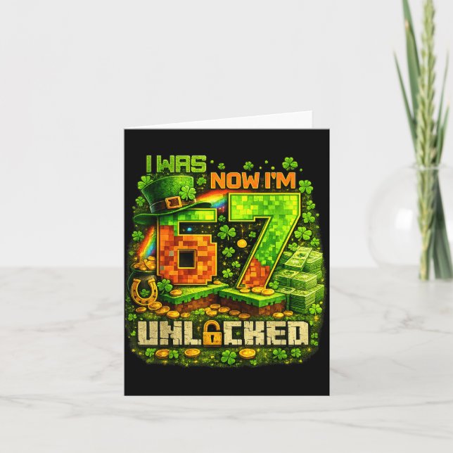 Funny meme six seven 67 bruh video game for boys card (Front)