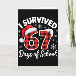 Funny Meme Six Seven Christmas I Survived 67 Days Card