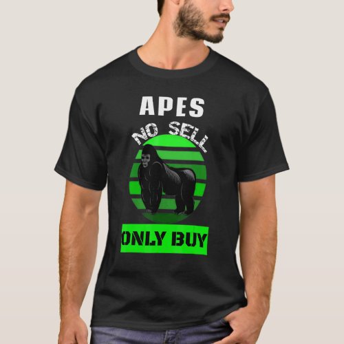 Funny Meme Stock Gamestonk Green Retro Sunset Larg T_Shirt