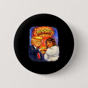 Funny meme trump & nicki high five for fun button