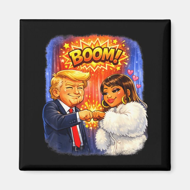Funny meme trump &amp; nicki high five for fun  magnet (Front)