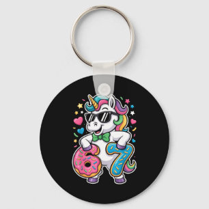 Funny Meme Unicorn Girls Kids Six Seven 6-7 Brainr Keychain