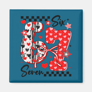 Funny Meme Valentine Six Seven 67 Valentines Heart Magnet