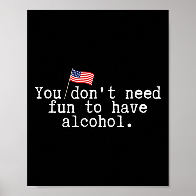 Funny Memorial Day American Flag Beer Drinking Pic Poster (Front)