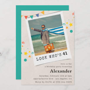 Funny Men 41st birthday invitations Fun Photo