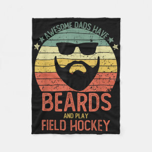 Funny Men Awesome Dads Have Beards And Play Field Fleece Blanket