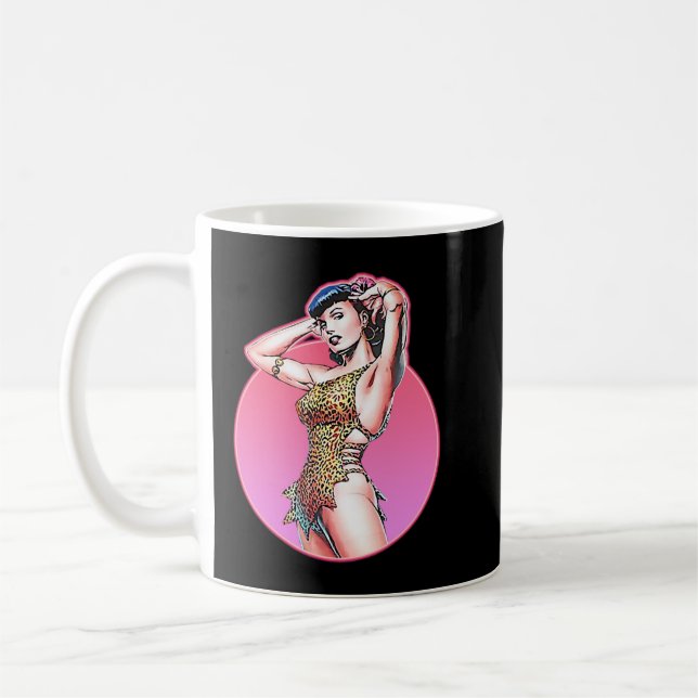 Funny Men Illustration Pop Art Bettie Gta Leopard  Coffee Mug (Left)