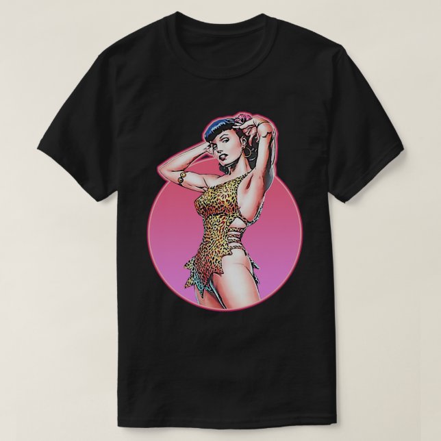 Funny Men Illustration Pop Art Bettie Gta Leopard  T-Shirt (Design Front)