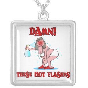 Funny Menopause Silver Plated Necklace