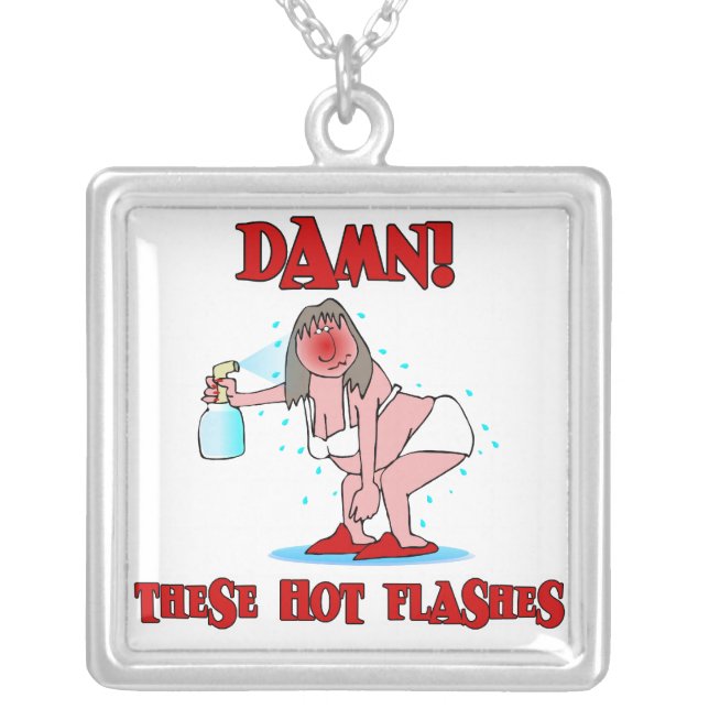 Funny Menopause Silver Plated Necklace (Front)