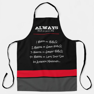 Funny Mens Apron - Black & Red