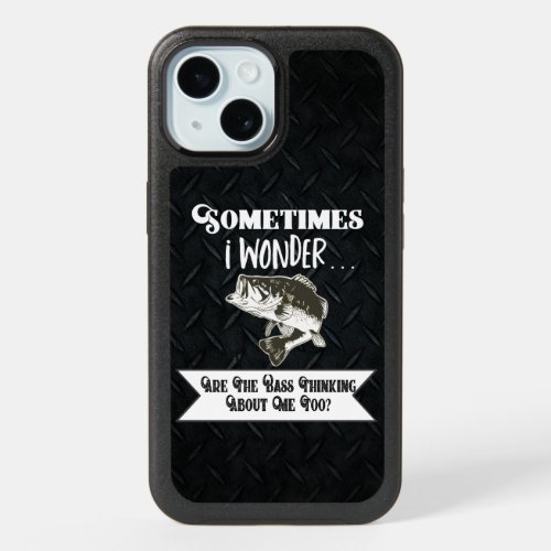 Funny Mens Bass Fishing Diamond Plate Quote iPhone 15 Case