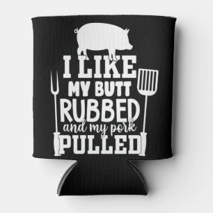 Funny Men's BBQ - I like my  Butt Rubbed T-Shirt Can Cooler