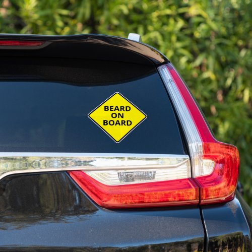 Funny Mens Caution Beard on Board Joke Car Sticker