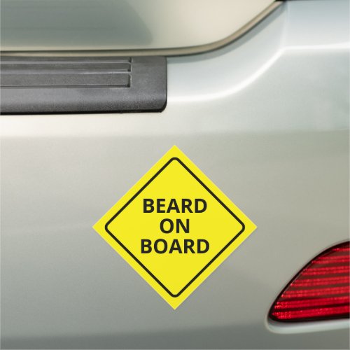 Funny Mens Caution Beard on Board Joke Gift Car Magnet