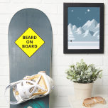 Funny Men's Caution Beard on Board Snowboard Deck Sticker<br><div class="desc">Caution! Beard on board! This snowboard deck decal is a funny twist on the classic yellow "Baby On Board" sign. Great gift idea for the beard enthusiast!</div>