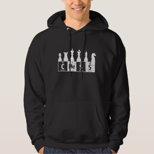 Funny Mens Chess Pieces and Elements Periodic Tab Hoodie