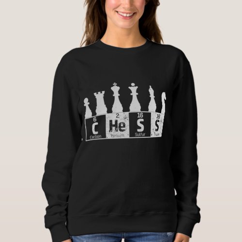 Funny Mens Chess Pieces and Elements Periodic Tab Sweatshirt