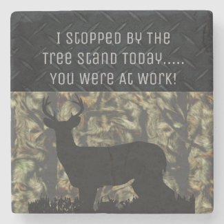 Funny Men's Deer Hunting Camo Coaster