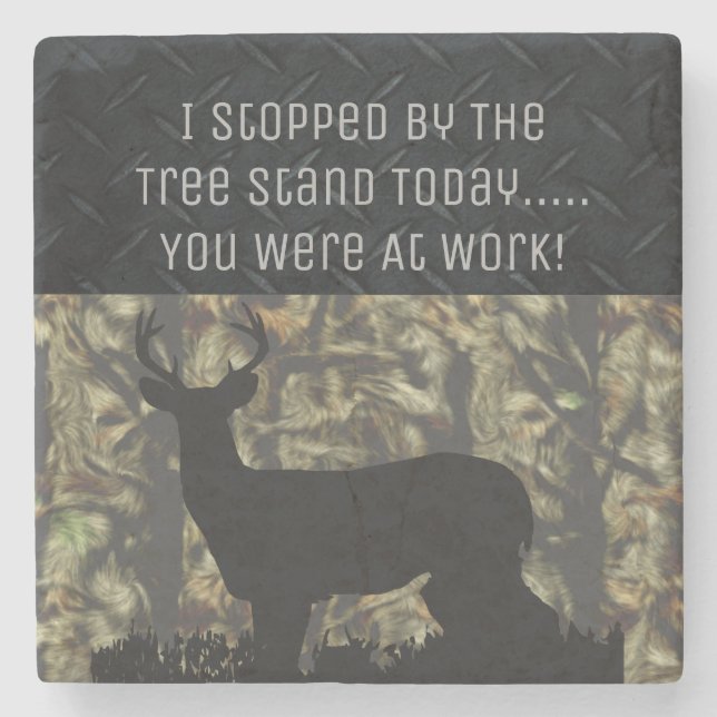 Funny Men's Deer Hunting Camo Coaster (Front)