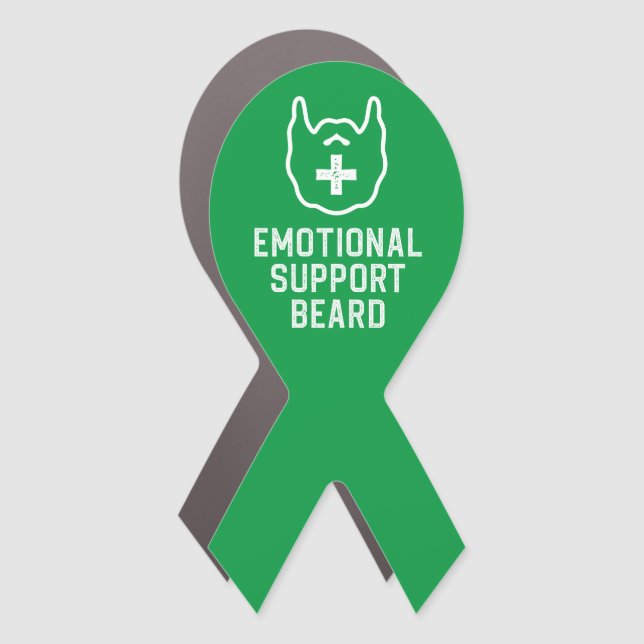 Funny Men's Emotional Support Beard Joke Gift Car Magnet (Front)