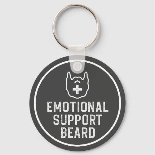 Funny Mens Emotional Support Beard Joke Gift Keychain