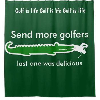 Funny Men's Golf Shower Curtains by idesigncafe at Zazzle