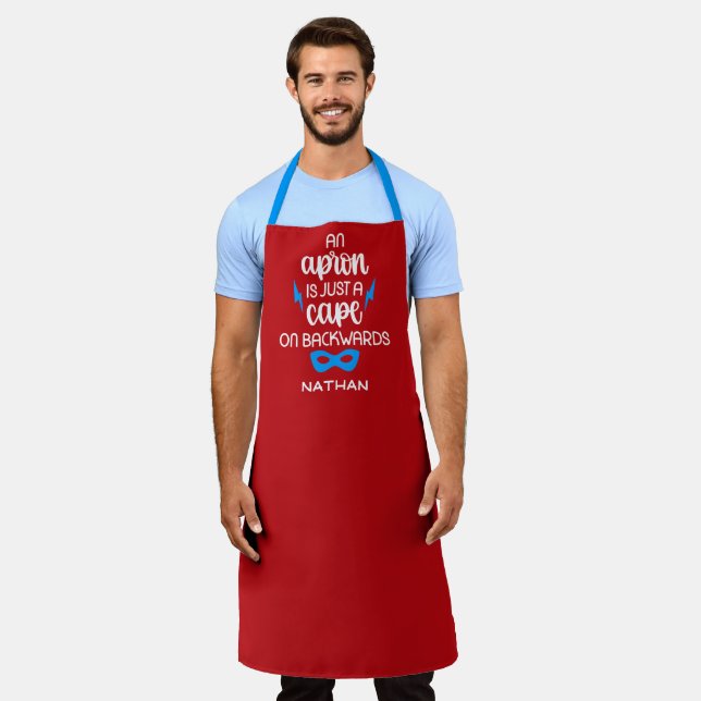  Funny Men's Guy's Super Hero BBQ Gift  Apron (Worn)