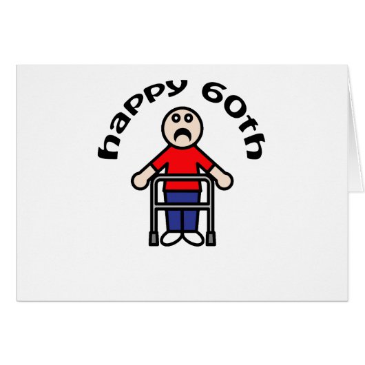 Funny, Mens "Happy 60th" Cards (Front Horizontal)