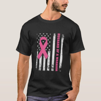 funny Mens Husband Of A Warrior Breast Cancer Awar T-Shirt