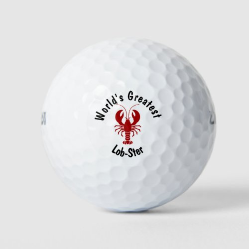 Funny Mens Nautical Red Lobster Golf Balls