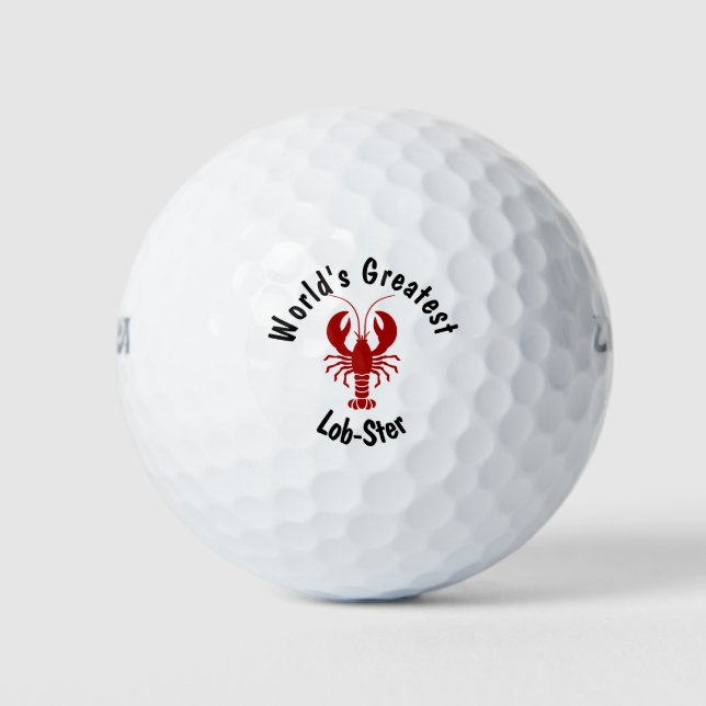 Funny Men's Nautical Red Lobster Golf Balls (Front)