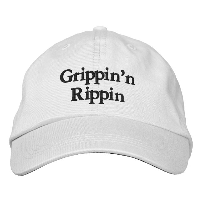 Funny Mens Novelty Golf GRIPPIN'N RIPPIN Embroidered Baseball Cap (Front)