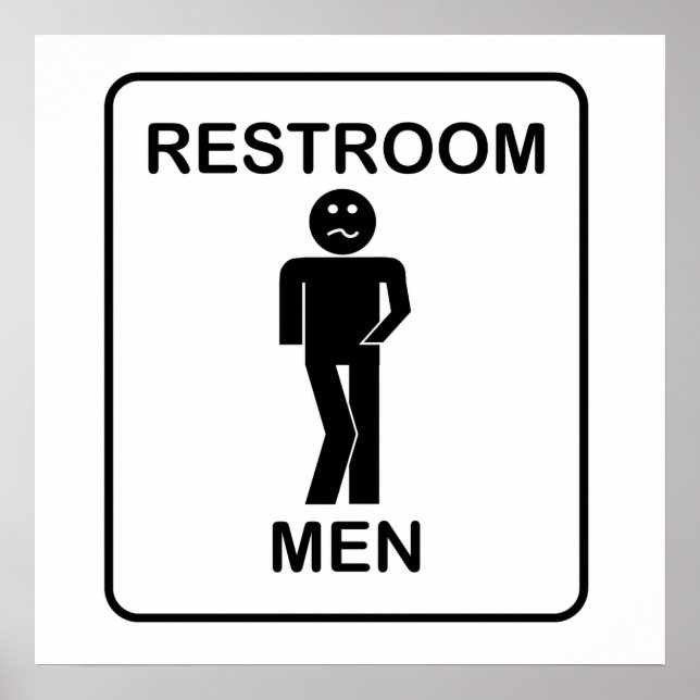 Funny Men's Restroom Sign (Front)
