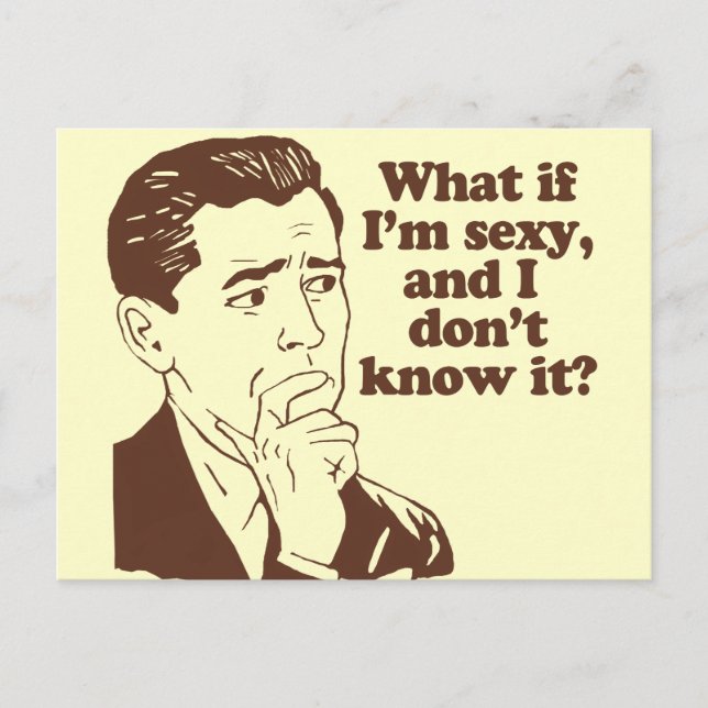 Funny Mens Retro Style Humor Postcard (Front)