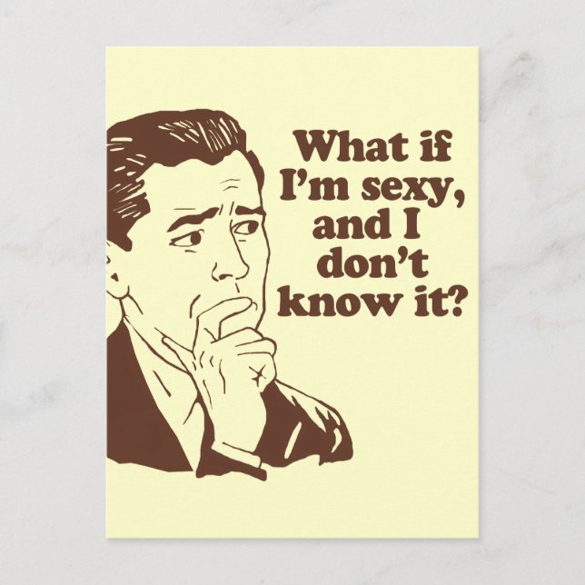 Funny Mens Retro Style Humor Postcard (Front)