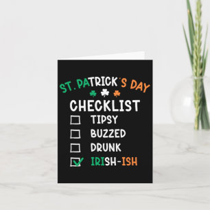 Funny Mens St Patricks Day Drunk 1  Card