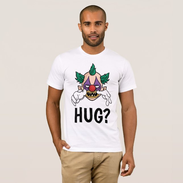 Funny Men's T-shirts, Scary Clown Hug T-Shirt (Front Full)